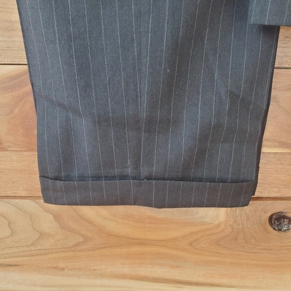 Hart Schaffner Marx Pinstripe Wool Men's formal career Suit Sz 44L Charcoal gray - Picture 4 of 16